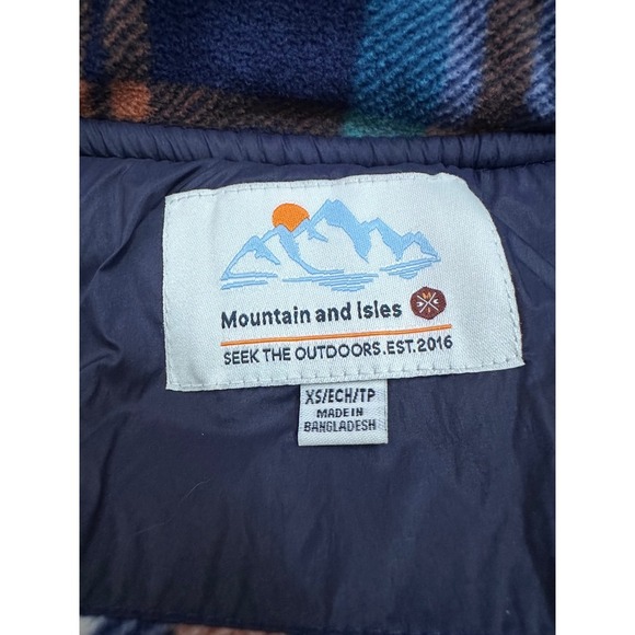 New Mountain and Isles Quilted Vest Puffer Lightweight Snap Button Navy XS - Picture 6 of 11